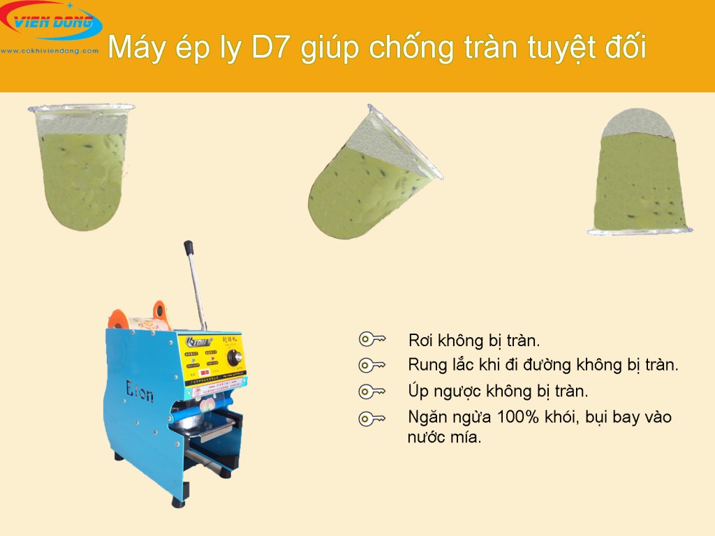 Máy ép ly giúp chống tràn tuyệt đối